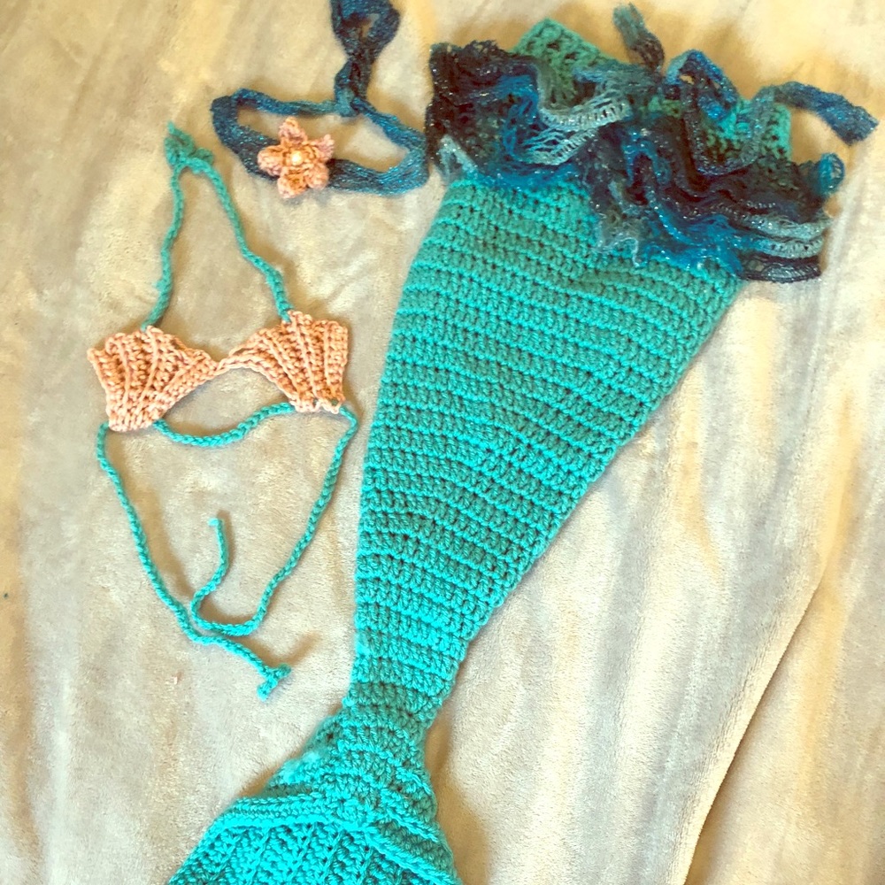 Hand made baby mermaid outfit